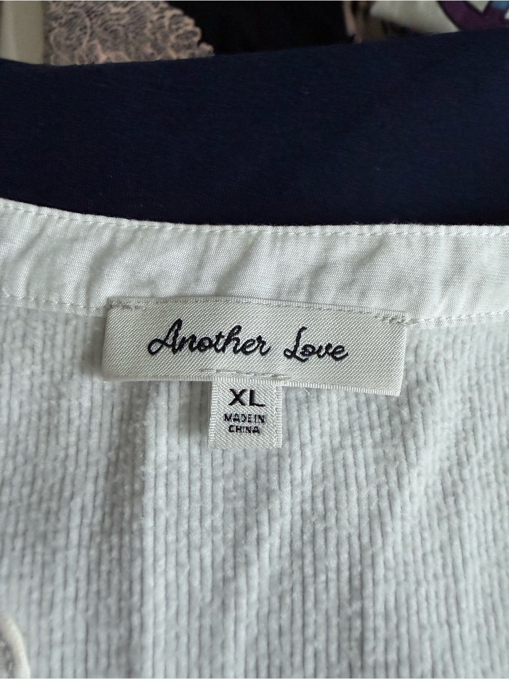 Another Love White Ribbed Henley Button-Front Top - Picture 3 of 4